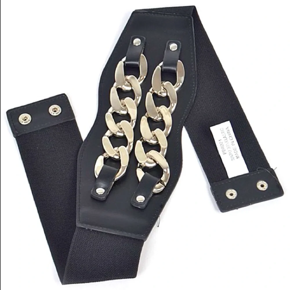 Camel Wide Waist Leather Harness Corset Statement Belt